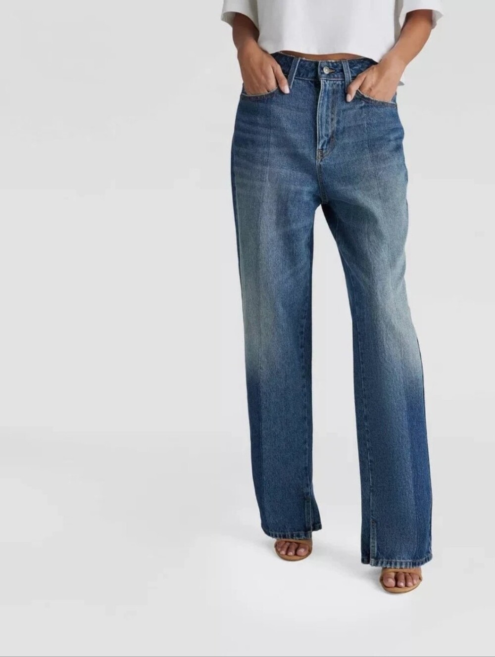 Classic High-Rise Wide Leg Jeans - Blue